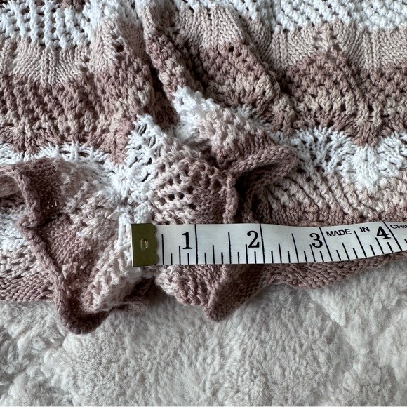 Princess Polly | Brown Leah Striped Sheer Knit Coverup Shorts | Size 2 - Picture 10 of 11